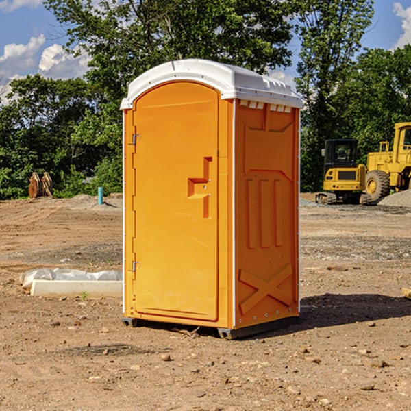 how often are the portable restrooms cleaned and serviced during a rental period in Kinross IA